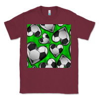 Burgundy soccer hearts seamless pattern Classic Tee - BundleAndBundleShop