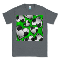 Charcoal Heather soccer hearts seamless pattern Classic Tee - BundleAndBundleShop