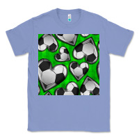 Colony Blue soccer hearts seamless pattern Classic Tee - BundleAndBundleShop