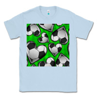 Dusty Blue soccer hearts seamless pattern Classic Tee - BundleAndBundleShop
