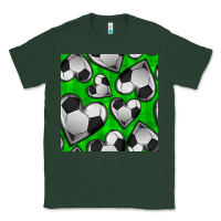 Sports Green soccer hearts seamless pattern Classic Tee - BundleAndBundleShop