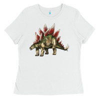 White Stegosaurus Ladies Tee - LillyAllenDesigns