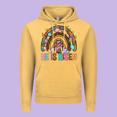 He Is Risen Rainbow Vintage Hoodie Designed By Bundleandbundleshop