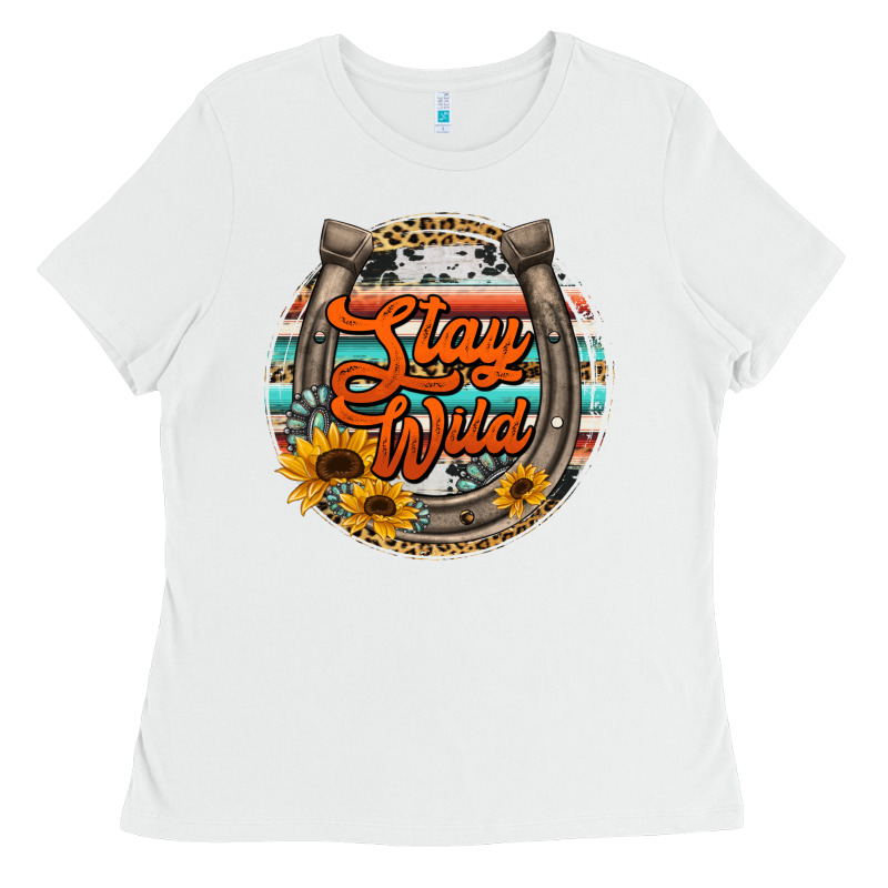 Stay Wild Horseshoe Ladies Tee by Jasminsmagicworld | Teevron