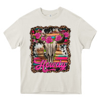 Cream howdy valentine's day bull skull Heavy Core Tee - Jasminsmagicworld