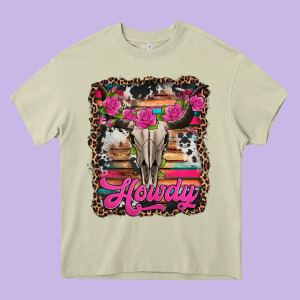 Howdy Valentine's Day Bull Skull Heavy Core Tee Designed By Jasminsmagicworld