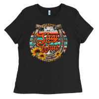 Black stay wild horseshoe Ladies Tee - Jasminsmagicworld
