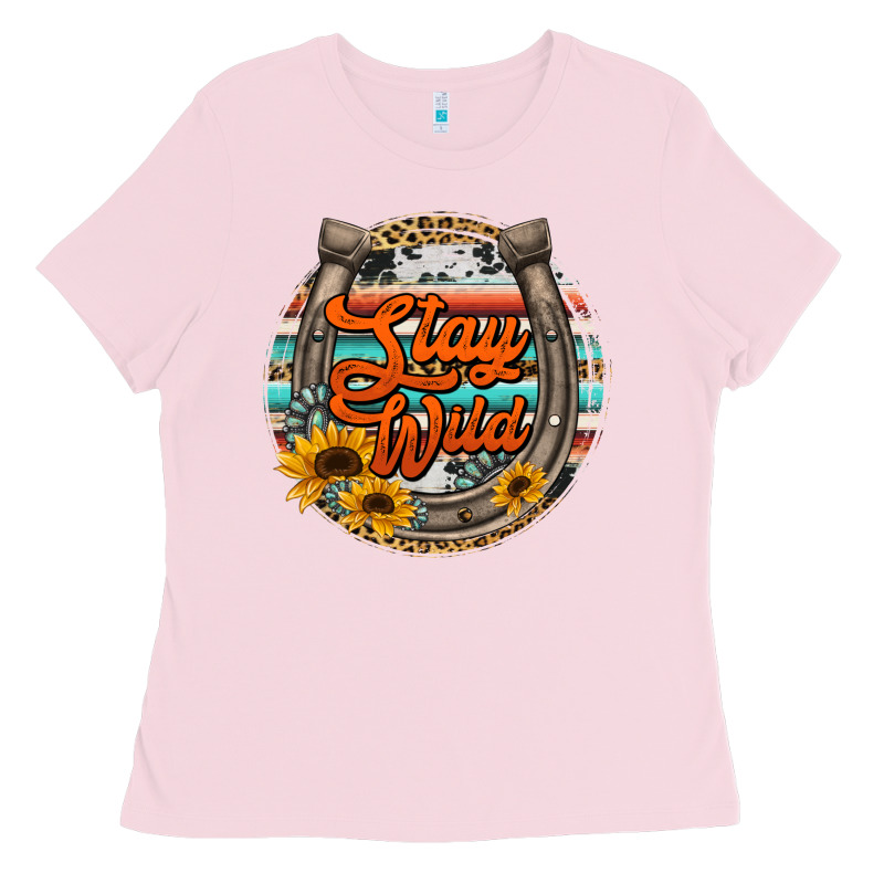 Stay Wild Horseshoe Ladies Tee by Jasminsmagicworld | Teevron