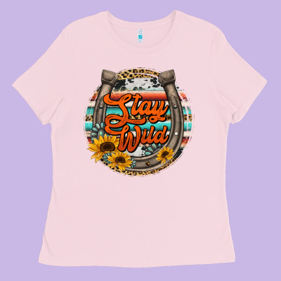 Stay Wild Horseshoe Ladies Tee Designed By Jasminsmagicworld