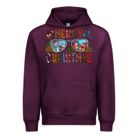 Mauve Wine merry christmas Urban Hoodie - CowhideDigitalArt