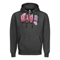 Charcoal Heather Mama vibes Mother's Day Zipper Hoodie - CowGirlArtShop