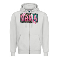 Dove Grey Mama vibes Mother's Day Zipper Hoodie - CowGirlArtShop