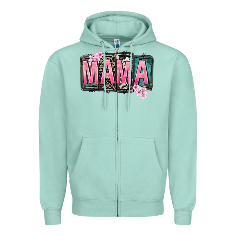 Mama Vibes Mother's Day Zipper Hoodie by CowGirlArtShop | Teevron
