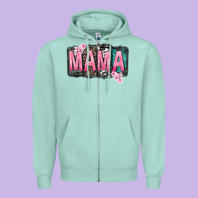 Mama Vibes Mother's Day Zipper Hoodie Designed By Cowgirlartshop