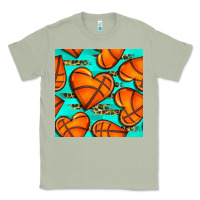 Matcha basketball hearts with leopard seamless pattern Classic Tee - BundleAndBundleShop
