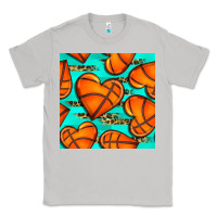Moon Dust basketball hearts with leopard seamless pattern Classic Tee - BundleAndBundleShop