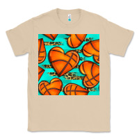 Mushroom basketball hearts with leopard seamless pattern Classic Tee - BundleAndBundleShop