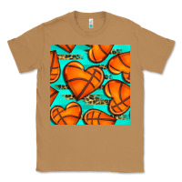 Toasted Coconut basketball hearts with leopard seamless pattern Classic Tee - BundleAndBundleShop