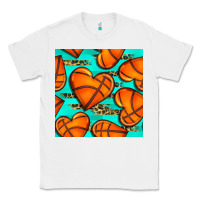 White basketball hearts with leopard seamless pattern Classic Tee - BundleAndBundleShop