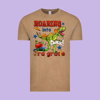 Roaring Into 3rd Grade Vintage Tee Designed By Bundleandbundleshop