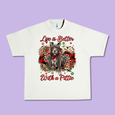 Christmas Life Is Better With A Pittie Urban Heavy Tee Designed By Jahusdesignshop