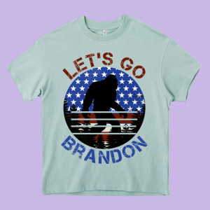 Let's Go Brandon Bigfoot Heavy Core Tee Designed By Jasminsmagicworld