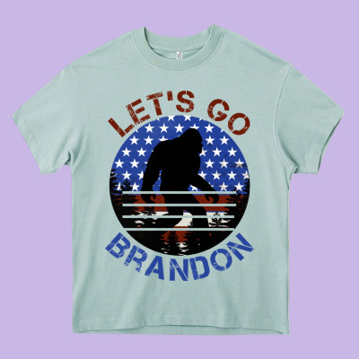Let's Go Brandon Bigfoot Heavy Core Tee Designed By Jasminsmagicworld