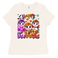 Bone Happy Hallothanksmas unicorns Ladies Tee - NancyCooperArtShop
