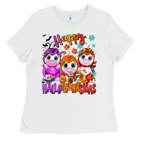 White Happy Hallothanksmas unicorns Ladies Tee - NancyCooperArtShop