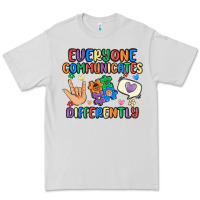 Dove Grey everyone communicates differently Premium Tee - MaliasSmallBusiness