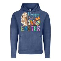 Vintage Denim Happy Easter Bunny Vintage Hoodie - BundleAndBundleShop