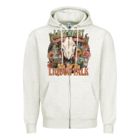 Oatmeal Heather Last night we let the liquor talk Zipper Hoodie - HowdyJamesFarm