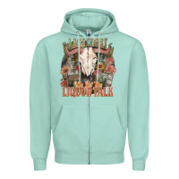 Seafoam Last night we let the liquor talk Zipper Hoodie - HowdyJamesFarm