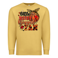 Antique Gold little sister biggest fan basketball Premium Sweatshirt - FaDigitalArtStudio