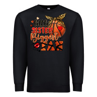 Black little sister biggest fan basketball Premium Sweatshirt - FaDigitalArtStudio