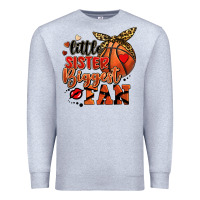 Heather Grey little sister biggest fan basketball Premium Sweatshirt - FaDigitalArtStudio