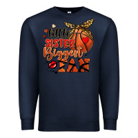 Navy little sister biggest fan basketball Premium Sweatshirt - FaDigitalArtStudio