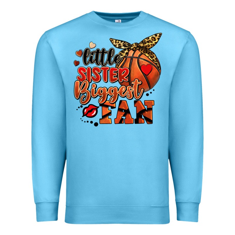 Little Sister Biggest Fan Basketball Premium Sweatshirt by FaDigitalArtStudio | Teevron
