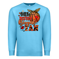 Ocean Blue little sister biggest fan basketball Premium Sweatshirt - FaDigitalArtStudio