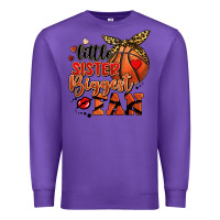 Purple little sister biggest fan basketball Premium Sweatshirt - FaDigitalArtStudio
