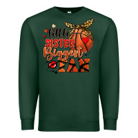 Sports Green little sister biggest fan basketball Premium Sweatshirt - FaDigitalArtStudio
