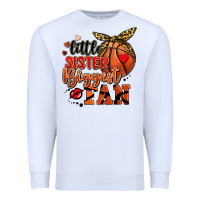 White little sister biggest fan basketball Premium Sweatshirt - FaDigitalArtStudio