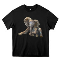 Black Baby Elephant Heavy Core Tee - LillyAllenDesigns