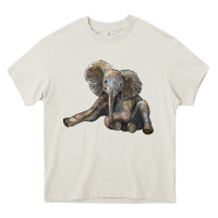 Cream Baby Elephant Heavy Core Tee - LillyAllenDesigns