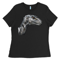Black Velociraptor Face Ladies Tee - LillyAllenDesigns