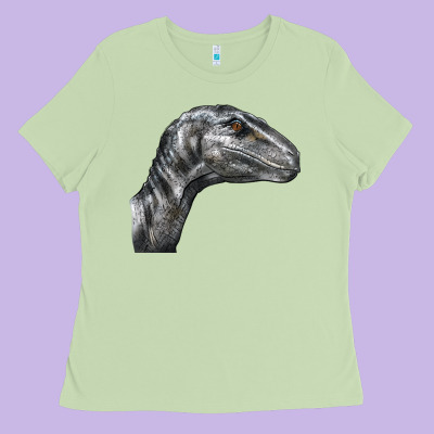 Velociraptor Face Ladies Tee Designed By Lillyallendesigns