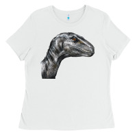 White Velociraptor Face Ladies Tee - LillyAllenDesigns