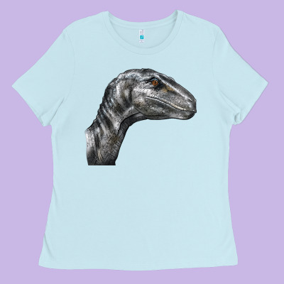 Velociraptor Face Ladies Tee Designed By Lillyallendesigns