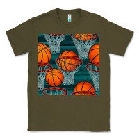 Army Green basketball hoop seamless pattern Classic Tee - BundleAndBundleShop