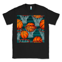 Black basketball hoop seamless pattern Classic Tee - BundleAndBundleShop